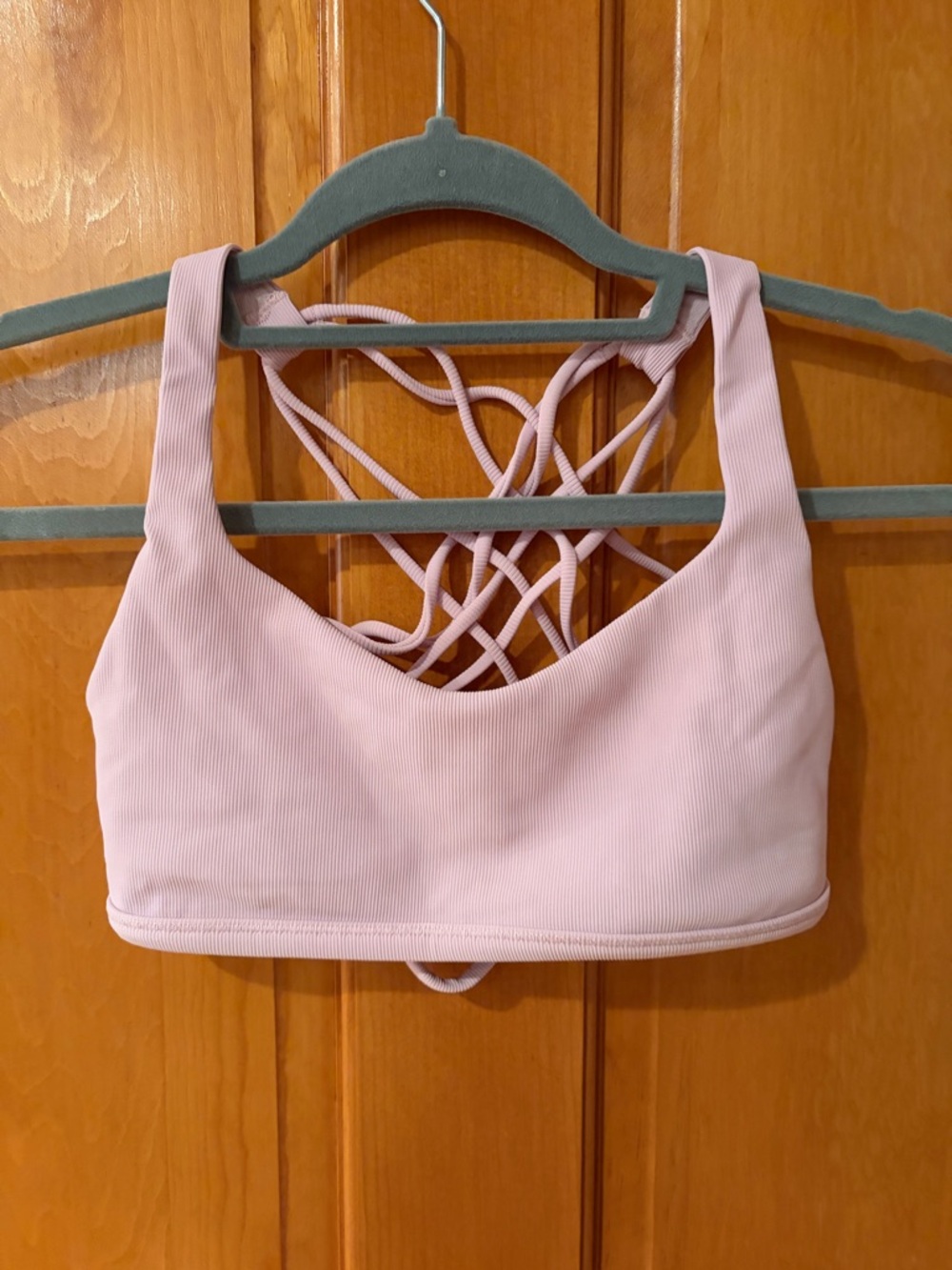 lululemon athletica Light Pink Strappy Back Sports Bra
